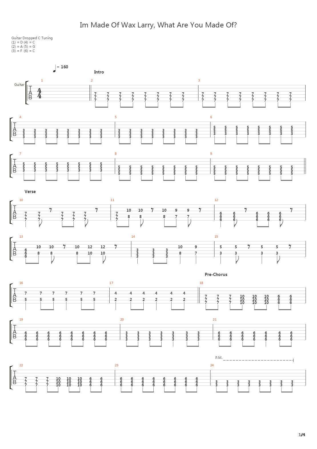 Im Made Of Wax Larry What Are You Made Of吉他谱
