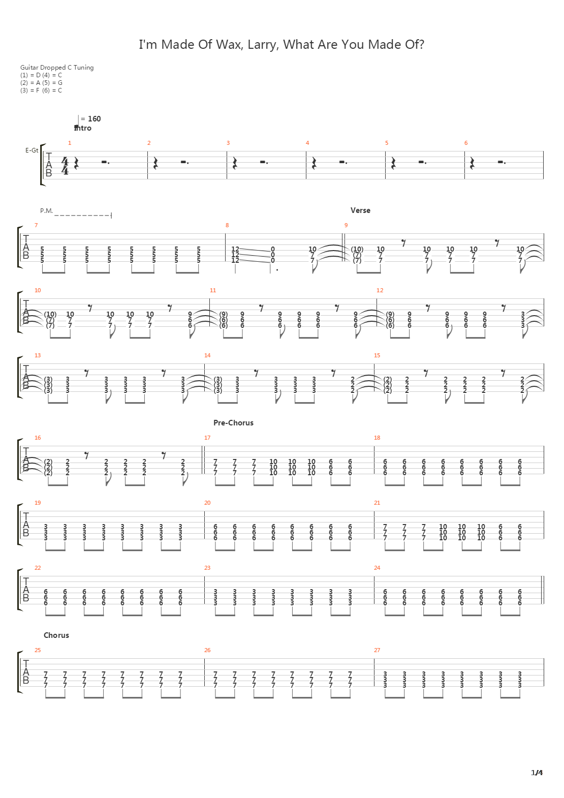 Im Made Of Wax Larry What Are You Made Of吉他谱