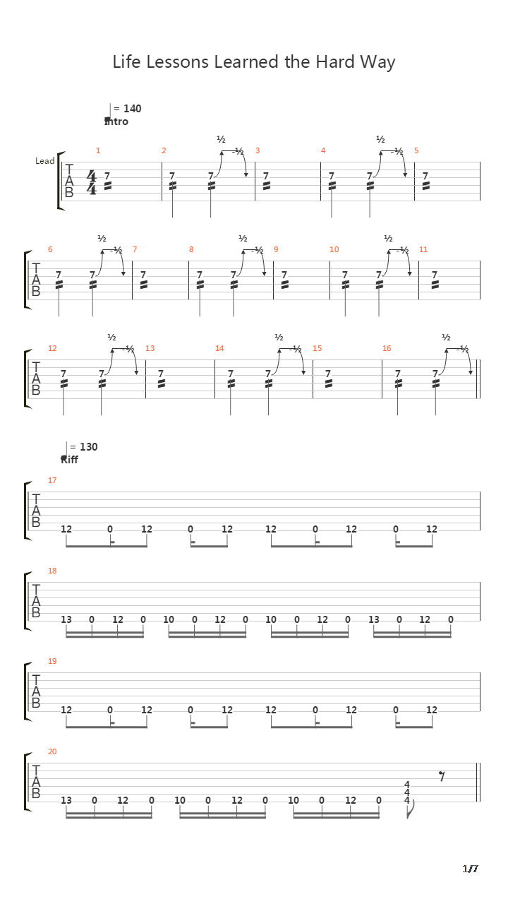 Life Lessons Learned The Hard Way吉他谱