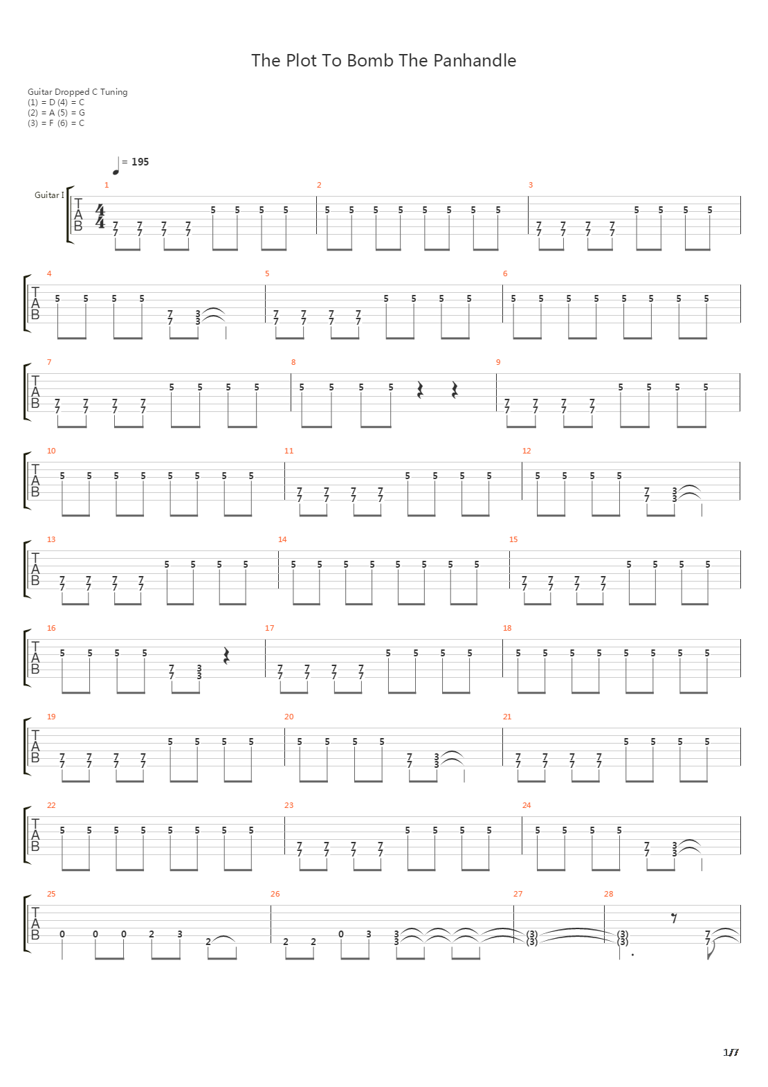 Plot To Bomb The Panhandle吉他谱