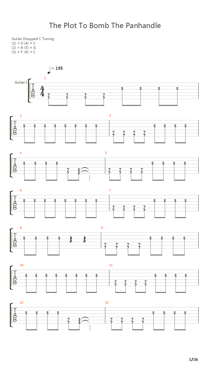 Plot To Bomb The Panhandle吉他谱