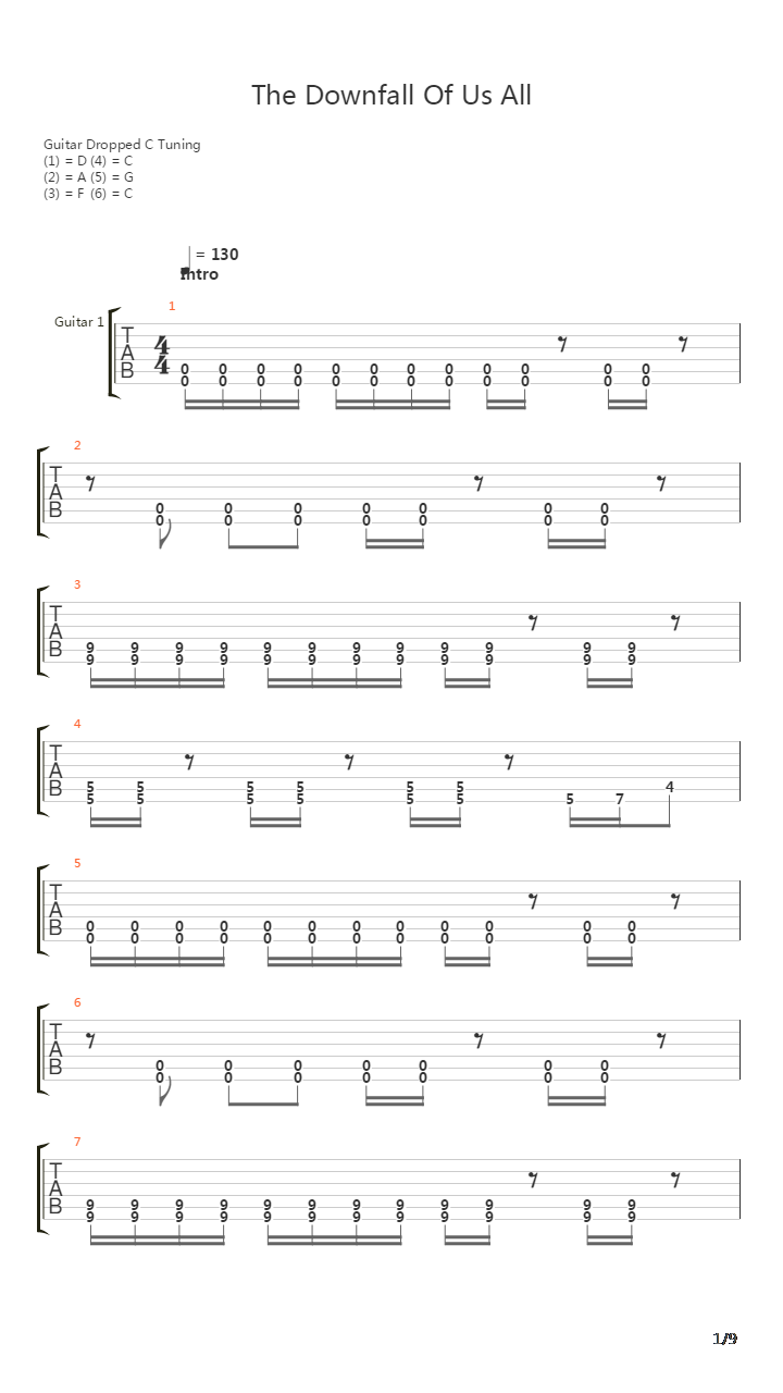 The Downfall Of Us All吉他谱