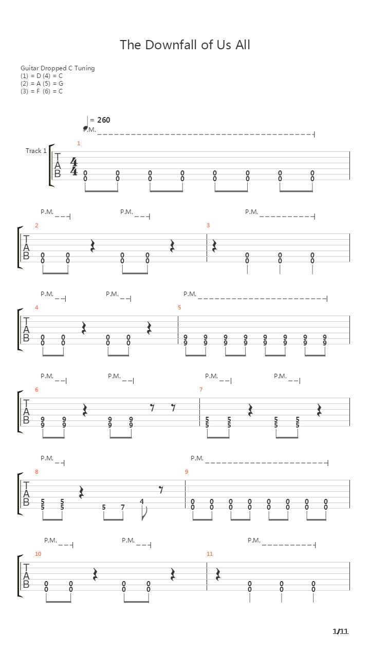The Downfall Of Us All吉他谱
