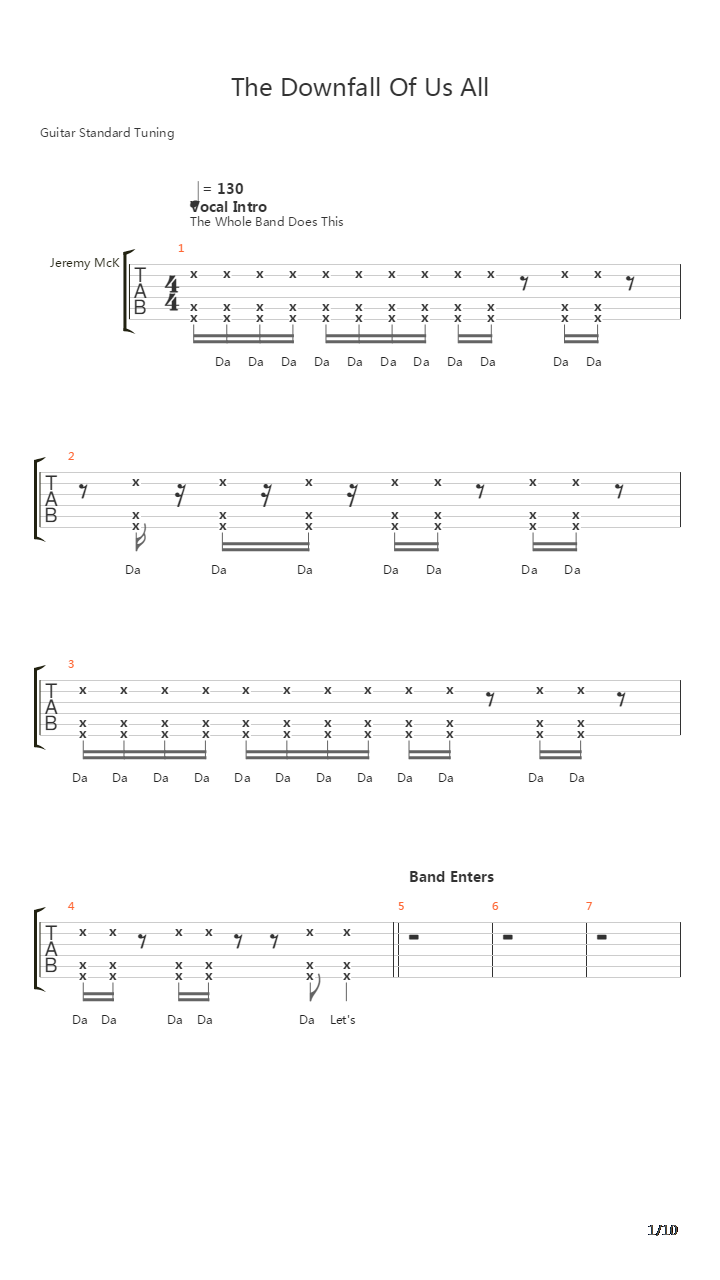 The Downfall Of Us All吉他谱