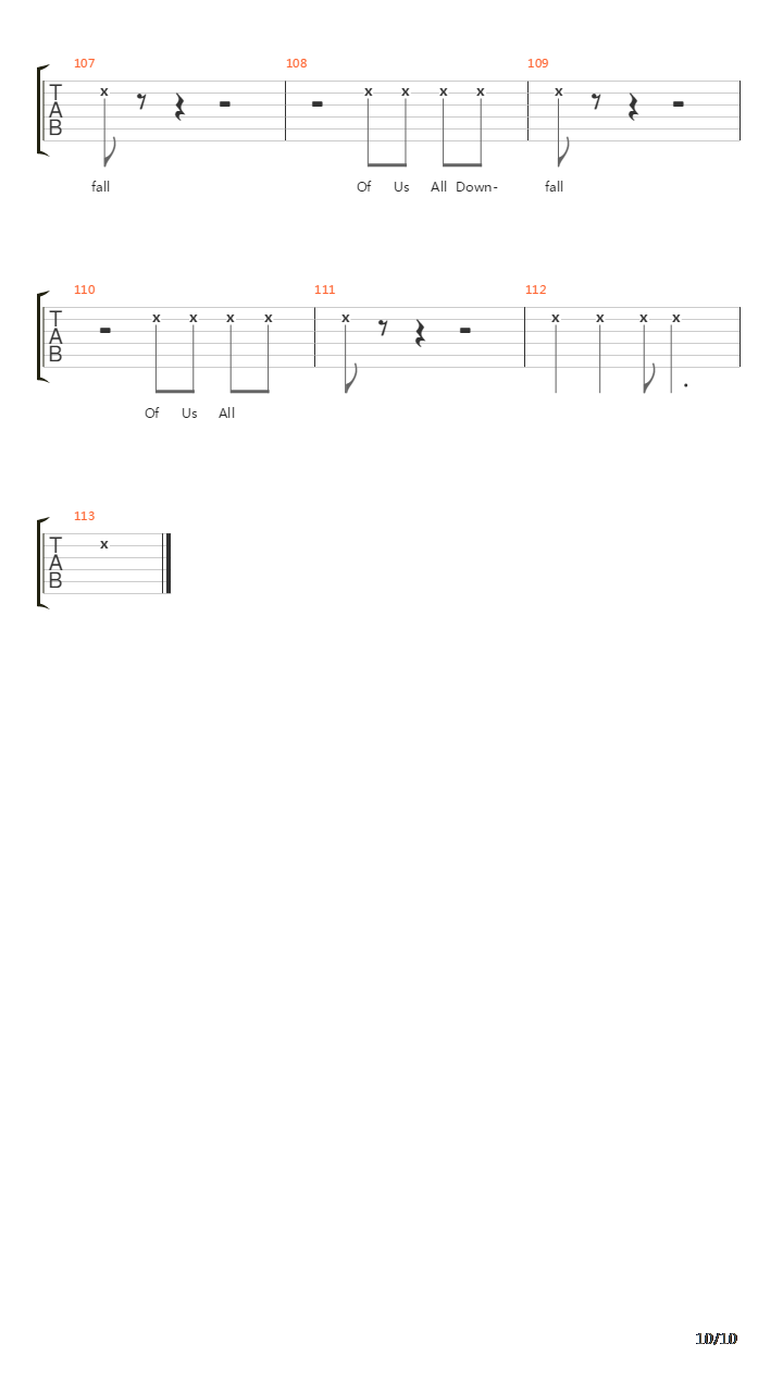 The Downfall Of Us All吉他谱