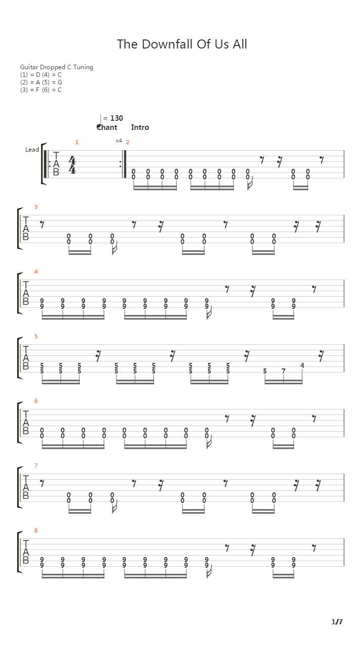 The Downfall Of Us All吉他谱