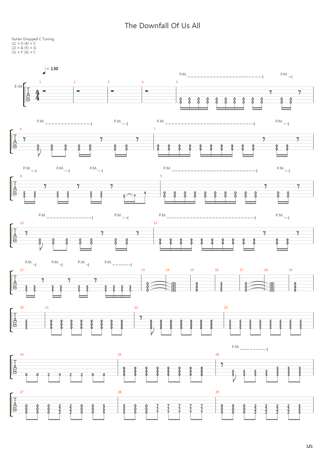 The Downfall Of Us All吉他谱
