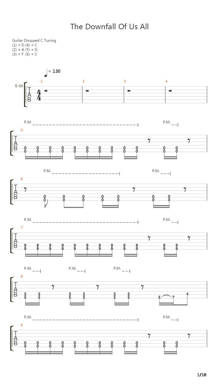 The Downfall Of Us All吉他谱