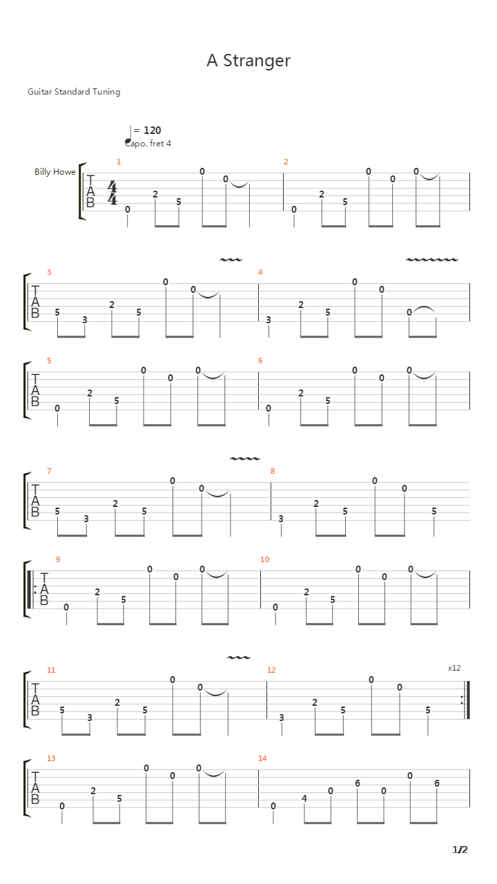 A Stranger吉他谱