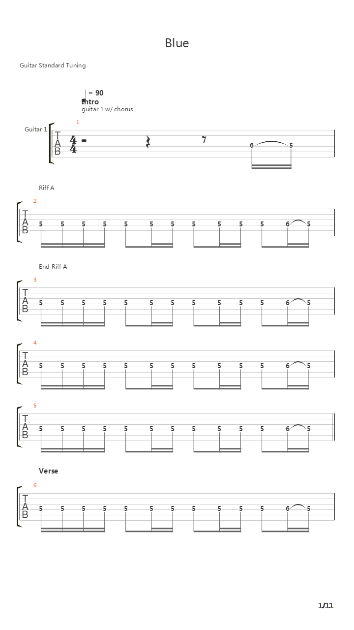 Blue吉他谱