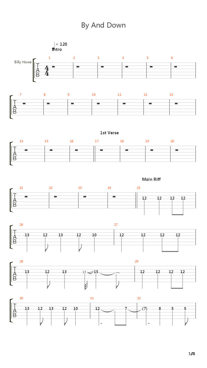 By And Down吉他谱
