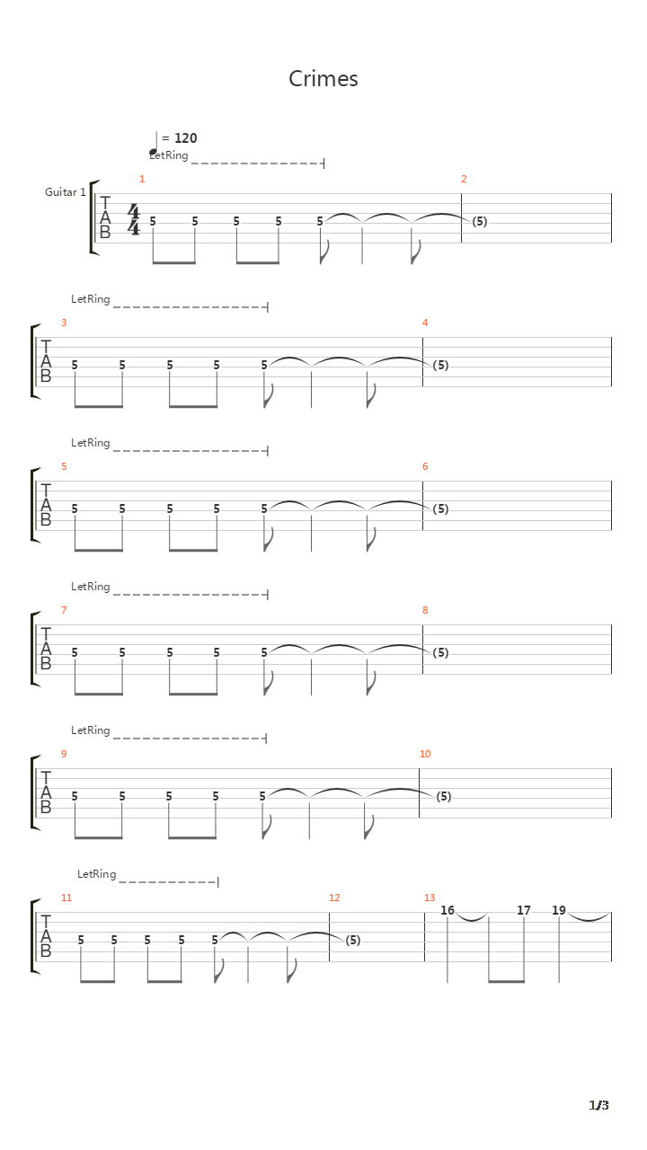 Crimes吉他谱