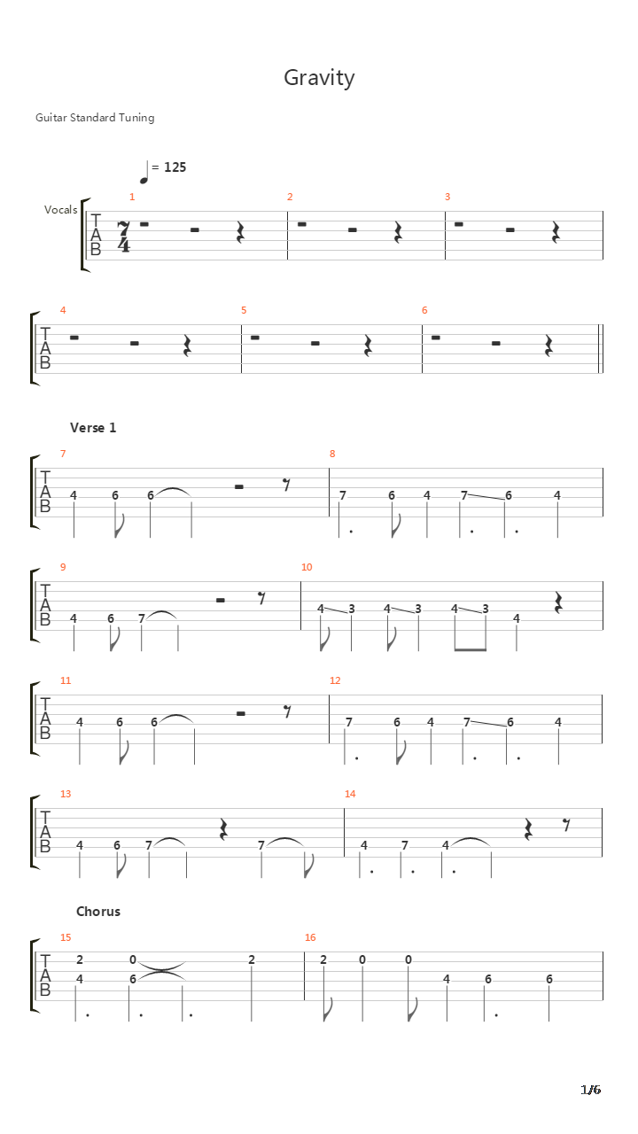 Gravity吉他谱