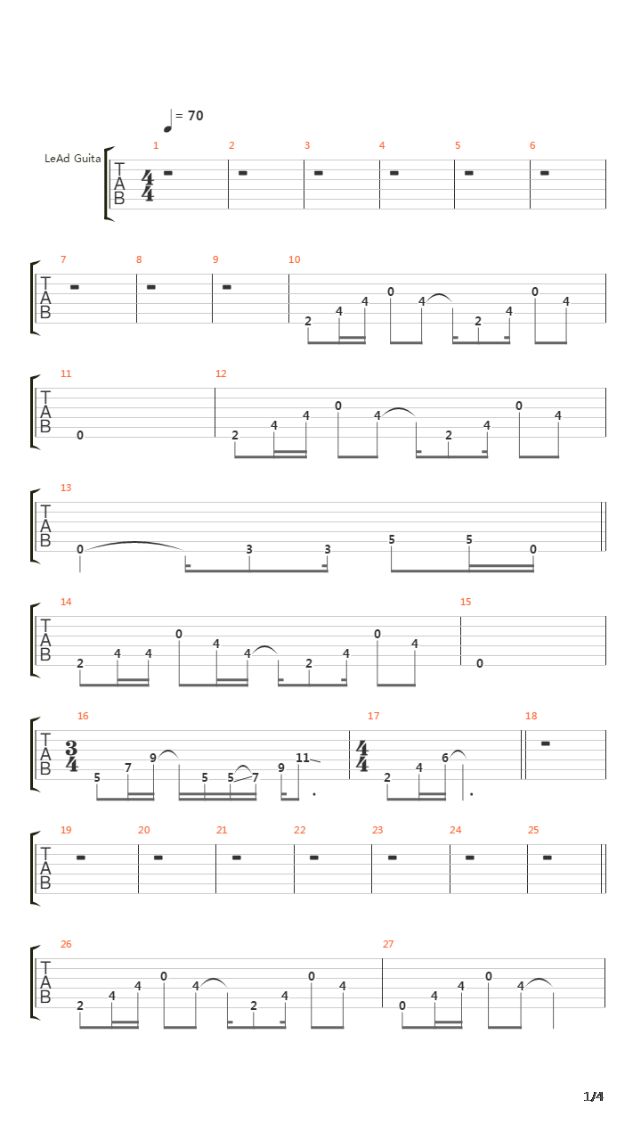 Pet吉他谱