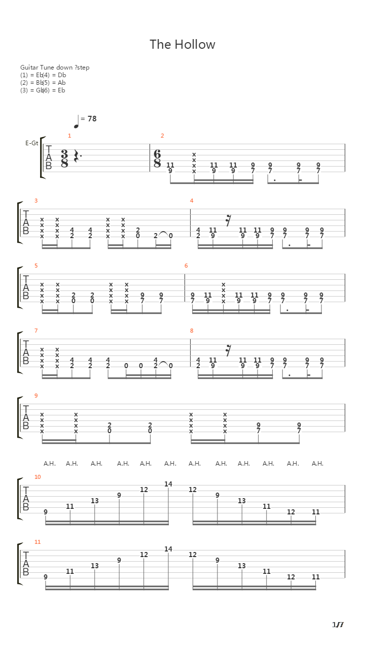 The Hollow吉他谱