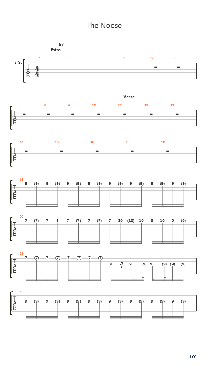 The noose吉他谱