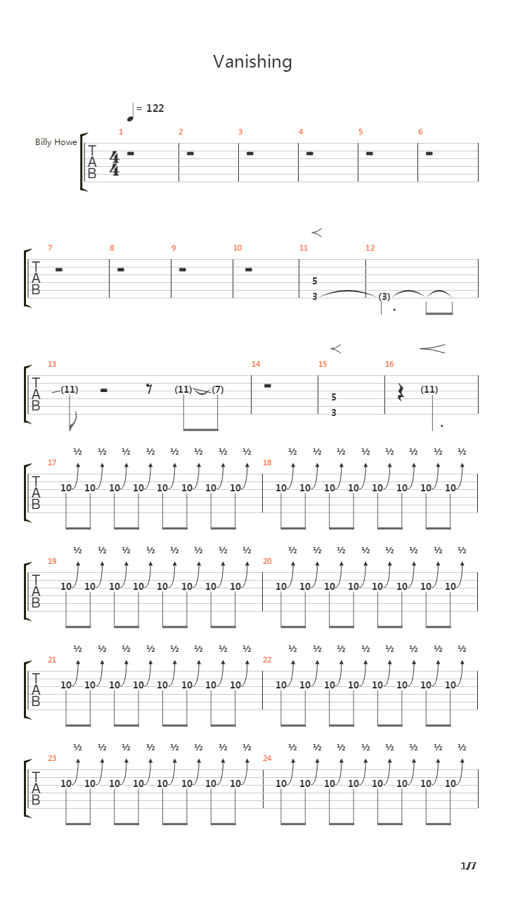 Vanishing吉他谱