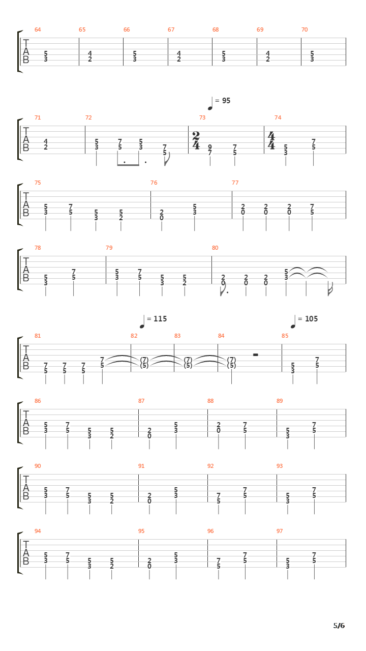 Bound To Fail吉他谱