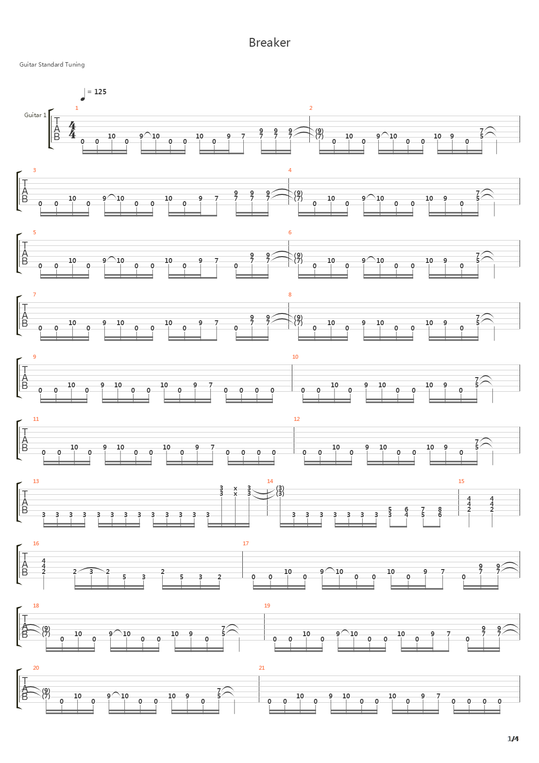 Breaker吉他谱
