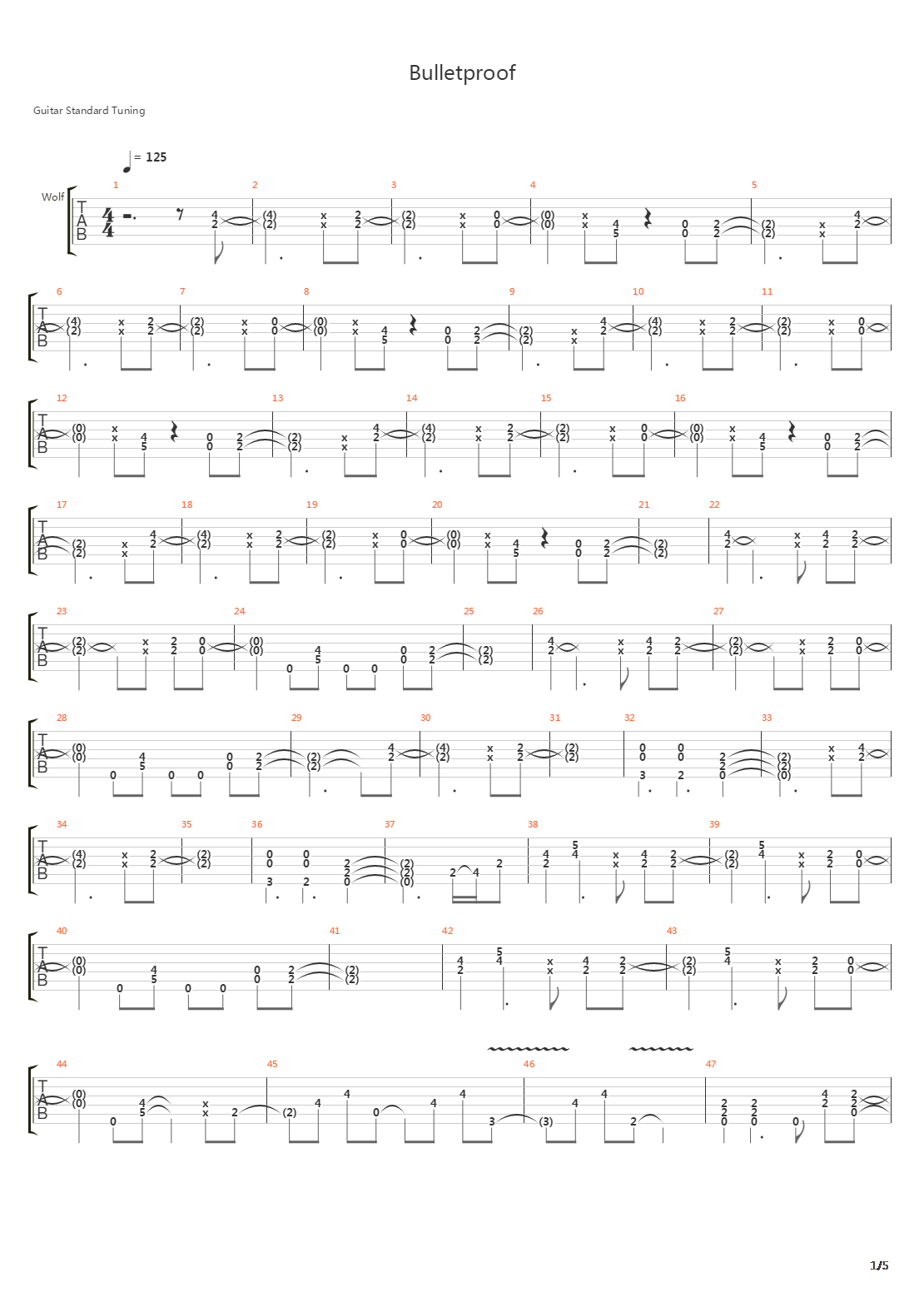 Bulletproof吉他谱