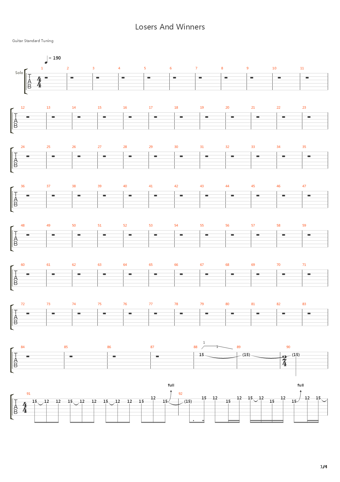 Losers And Winners吉他谱