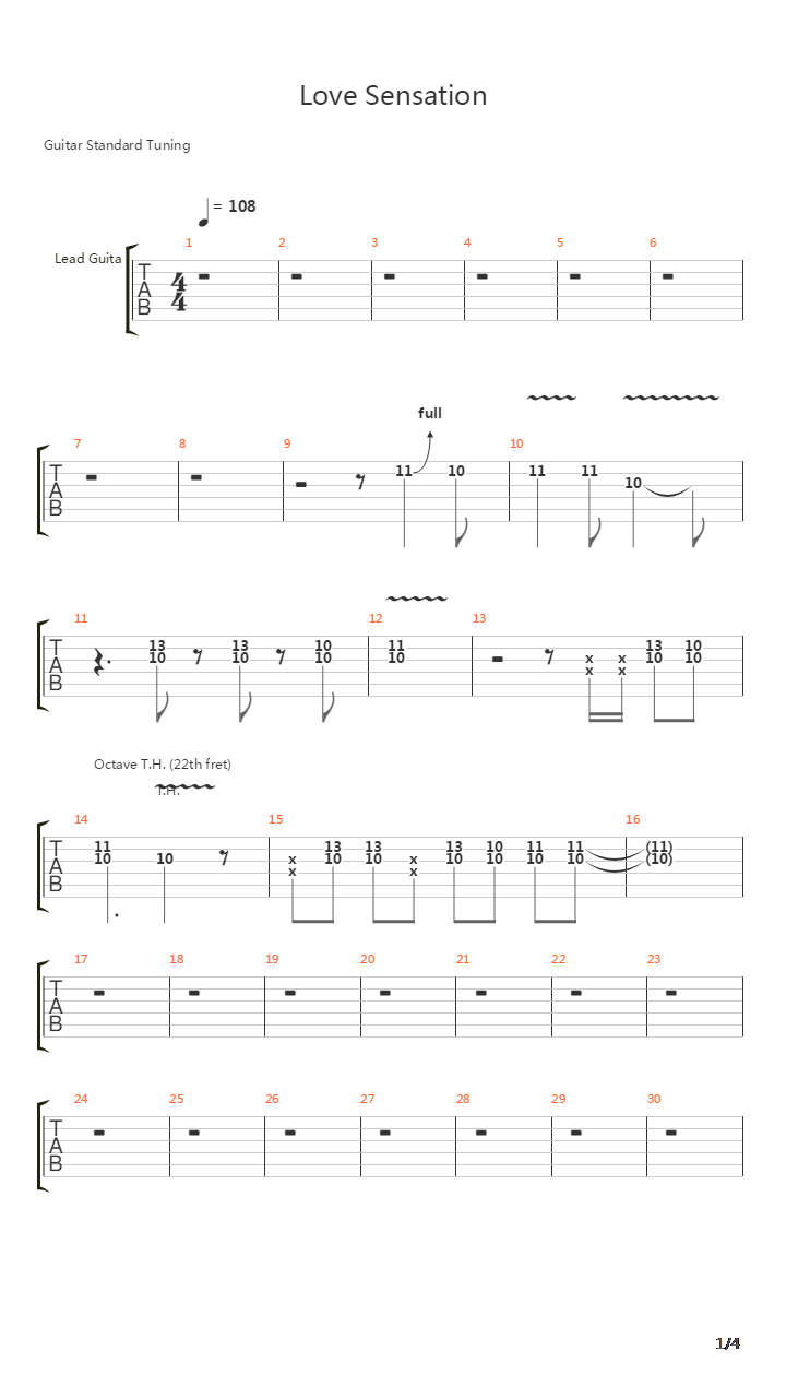 Love Sensation吉他谱