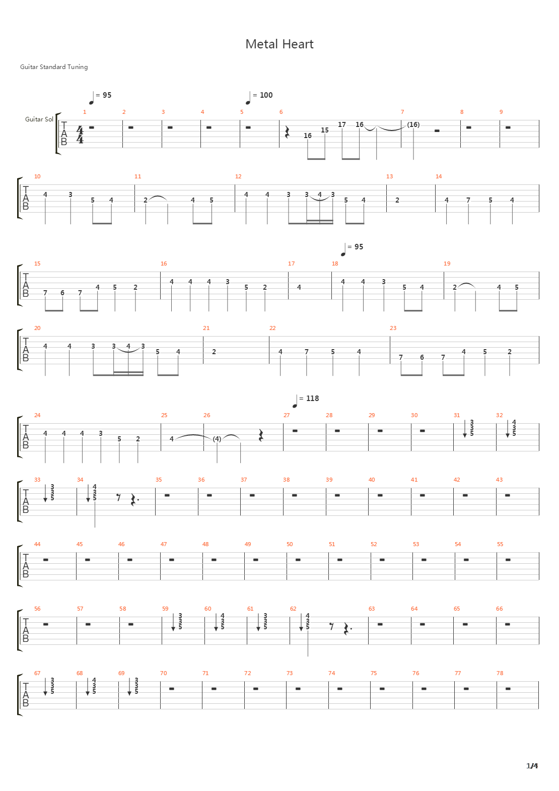 Metal Heart吉他谱