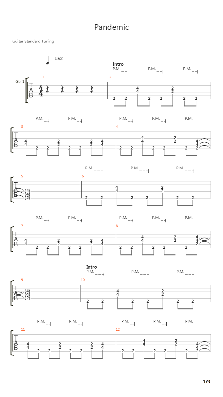 Pandemic吉他谱