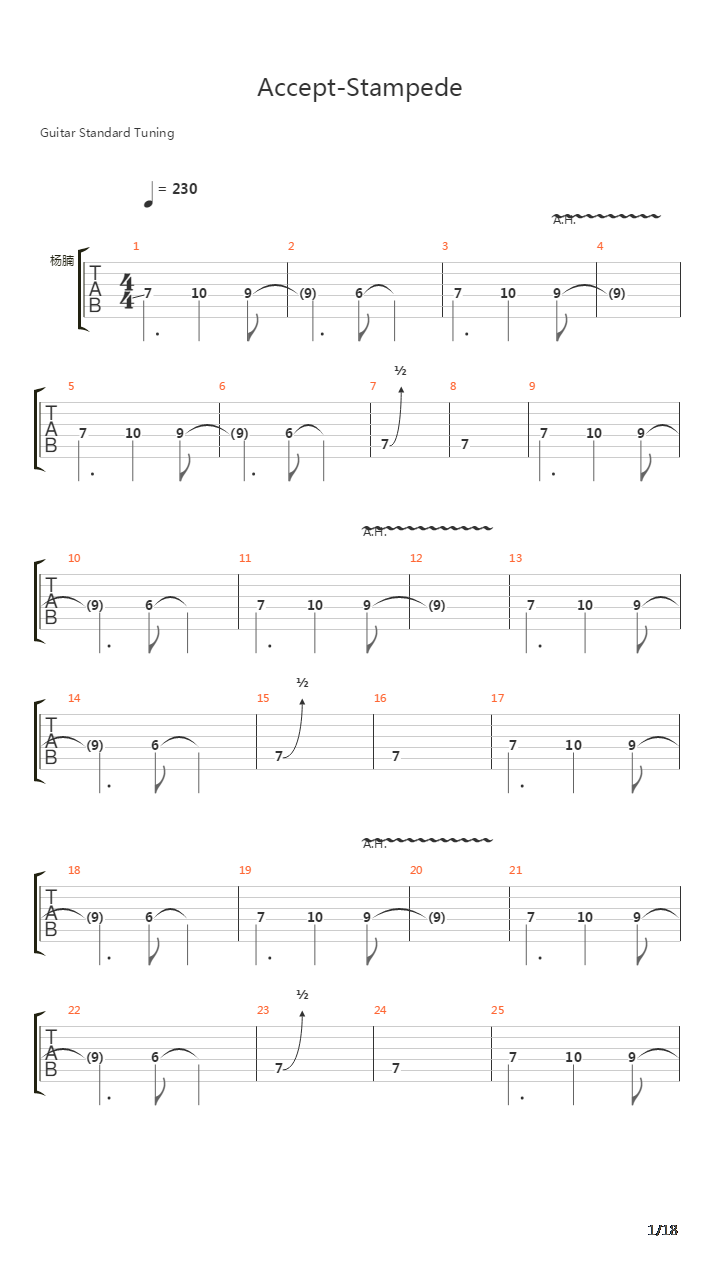 Stampede吉他谱
