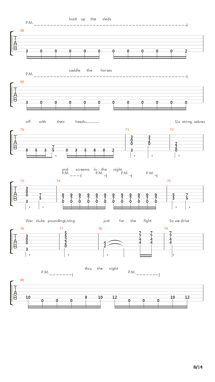 Teutonic Terror吉他谱