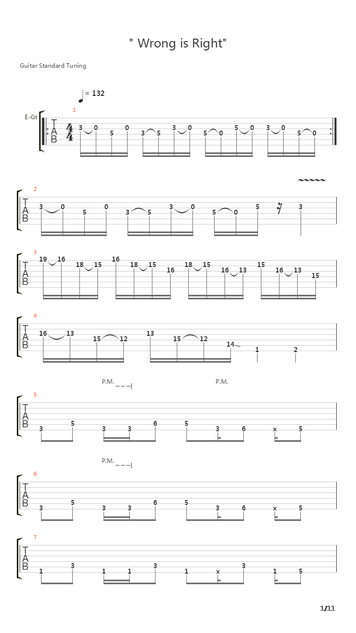 Wrong Is Right吉他谱
