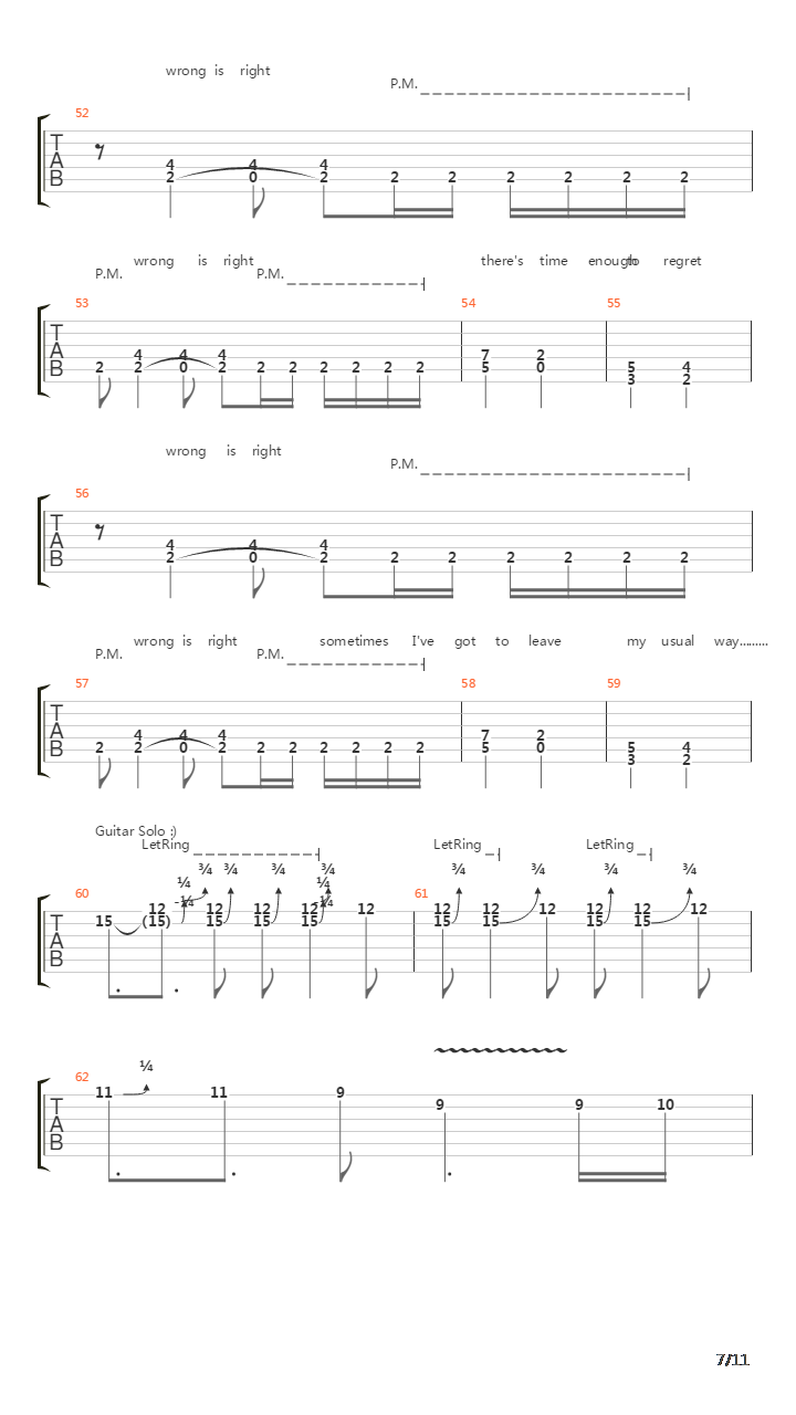 Wrong Is Right吉他谱