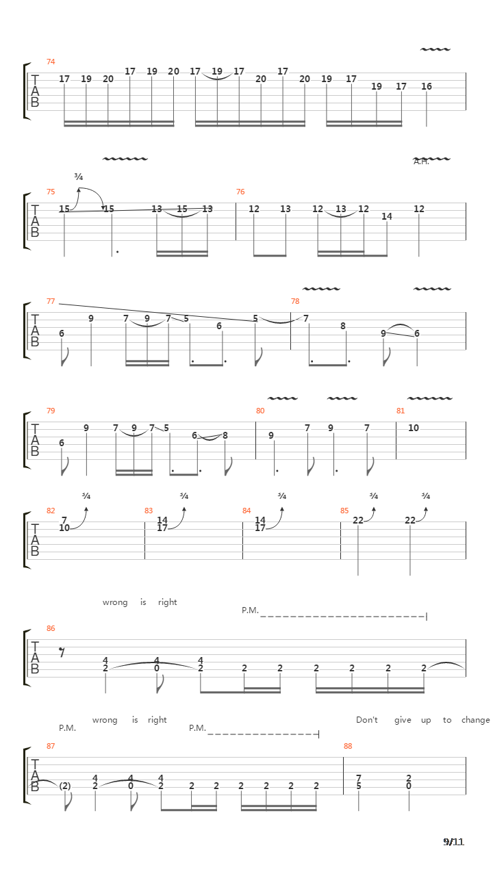 Wrong Is Right吉他谱