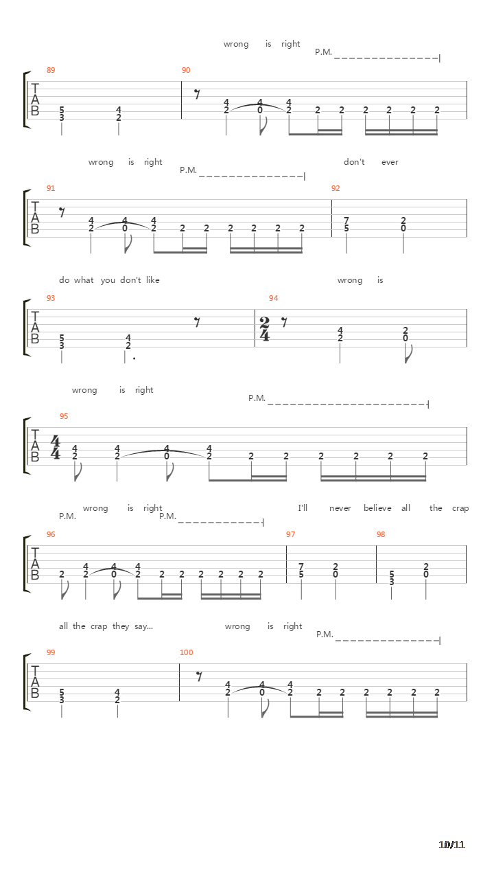 Wrong Is Right吉他谱