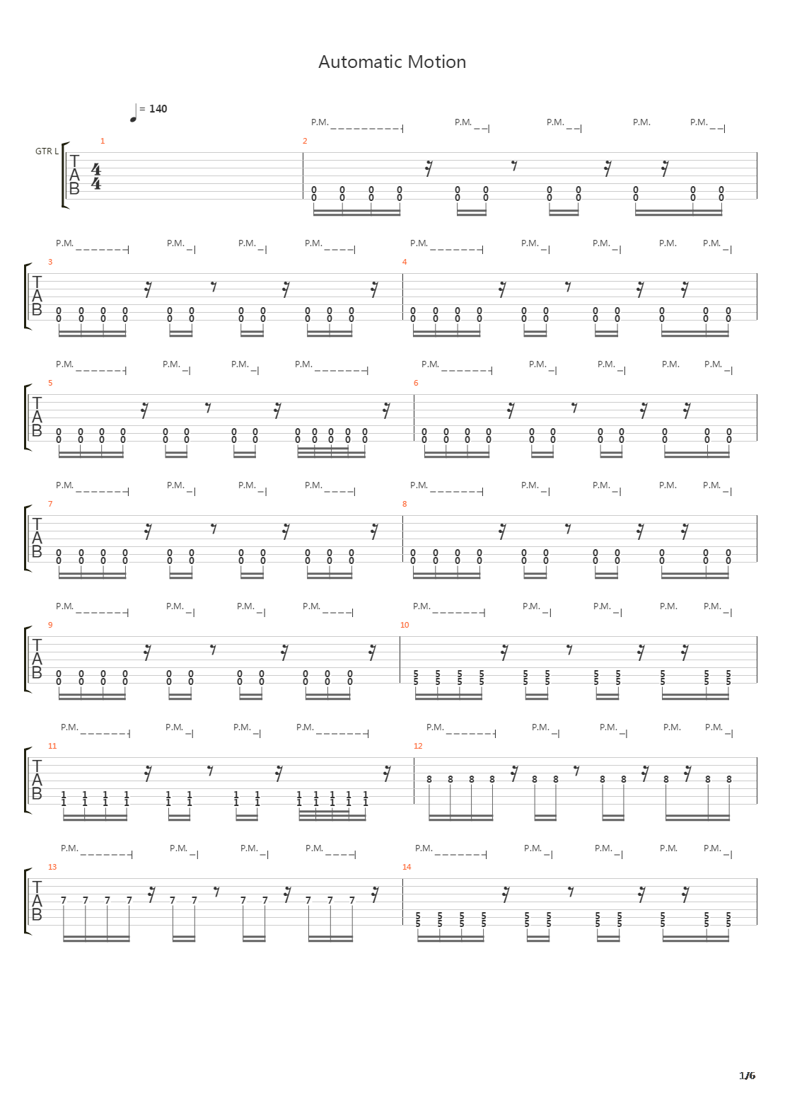 Automatic Motion吉他谱