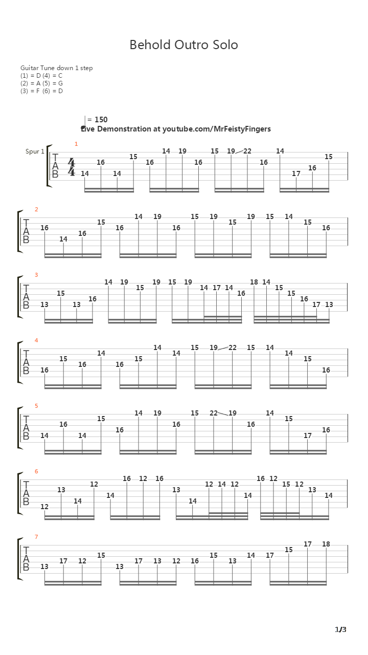 Behold Outro Solo吉他谱
