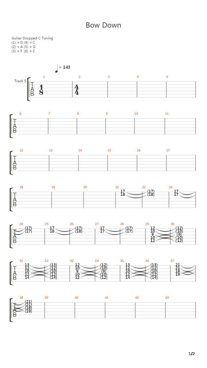 Bow Down吉他谱