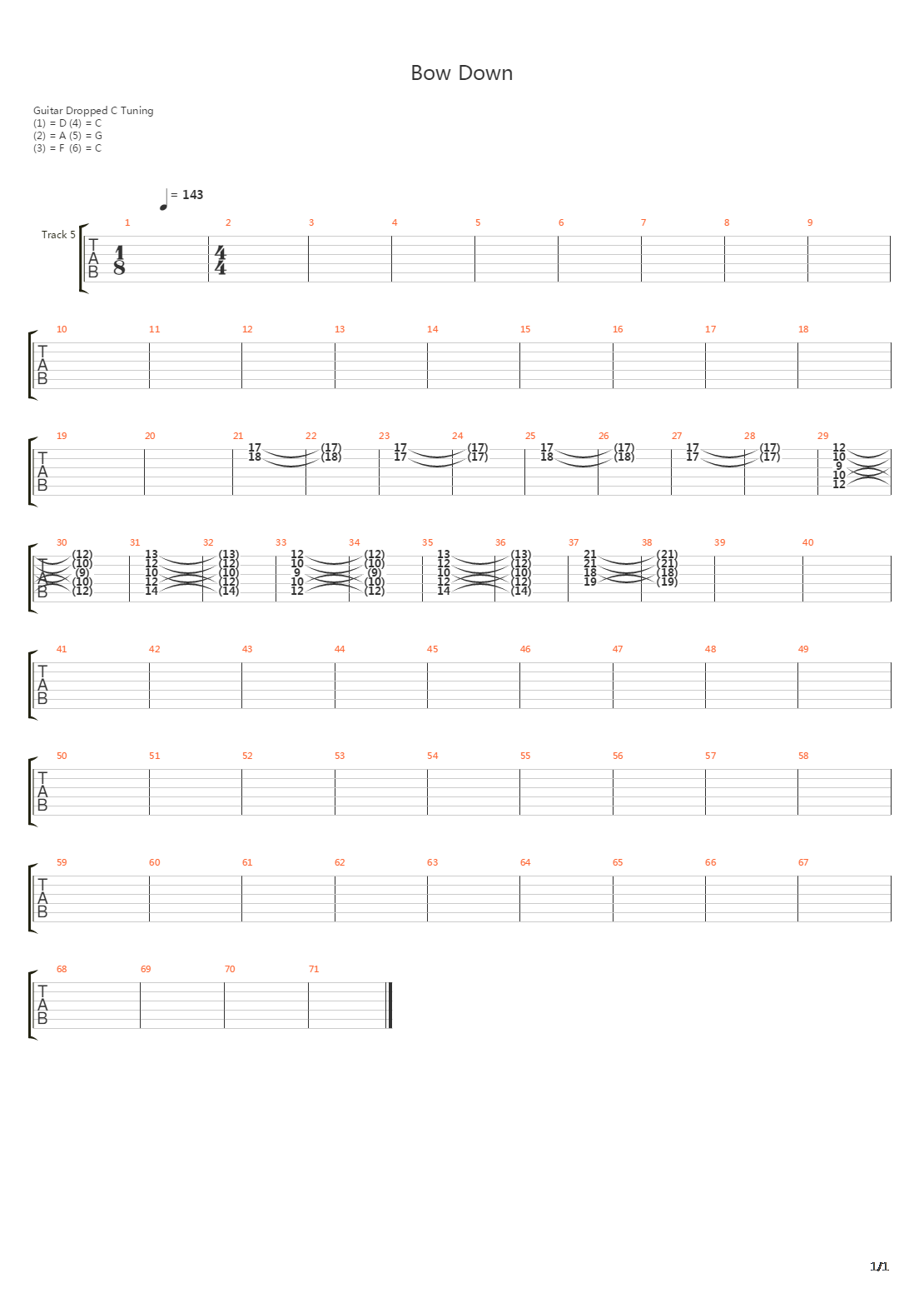 Bow Down吉他谱