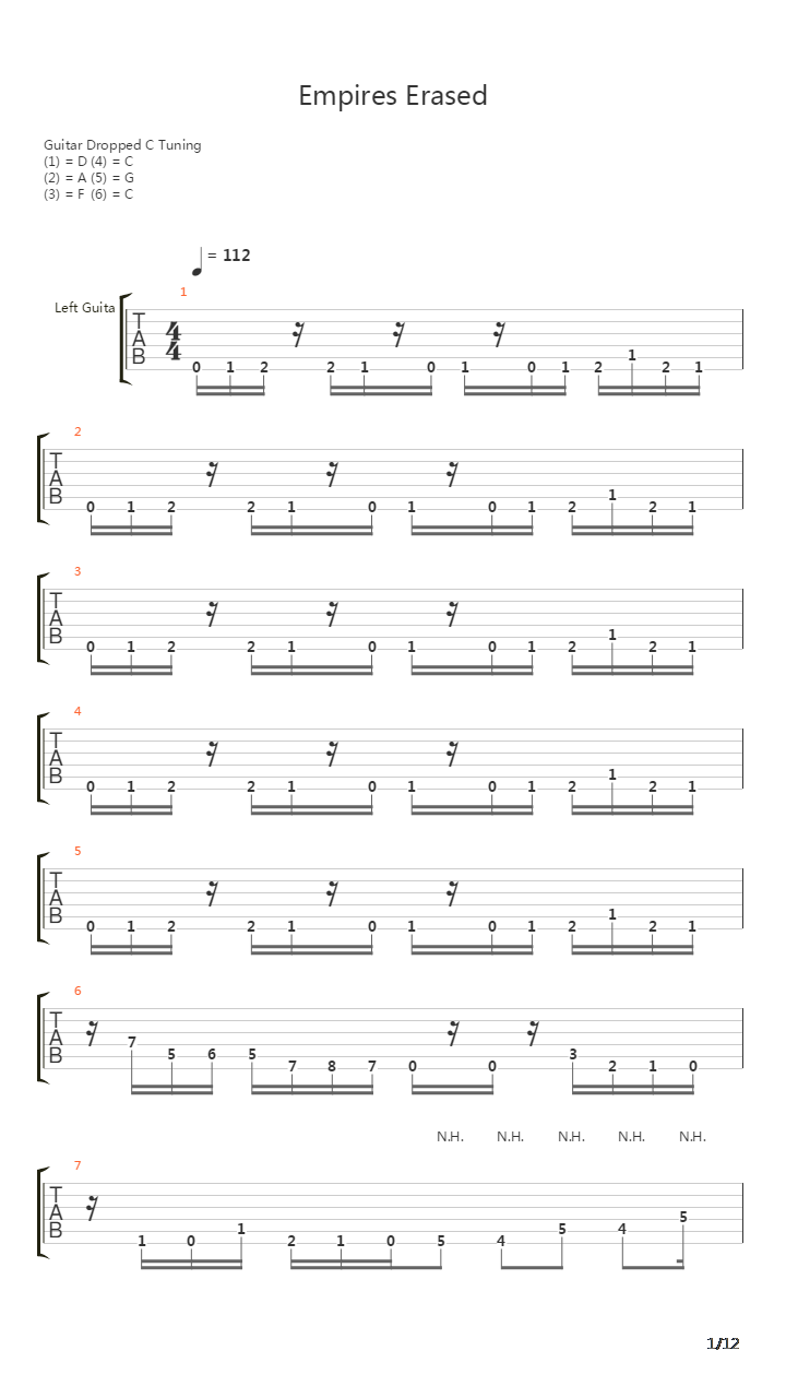 Empires Erased吉他谱
