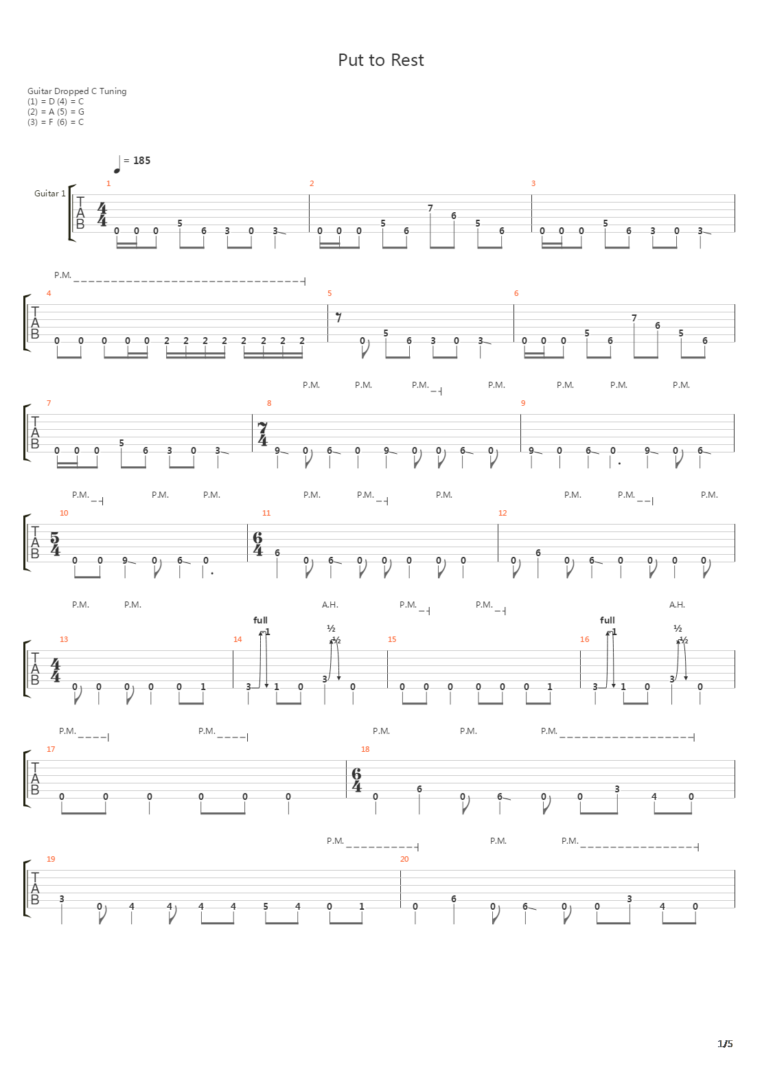 Put To Rest吉他谱