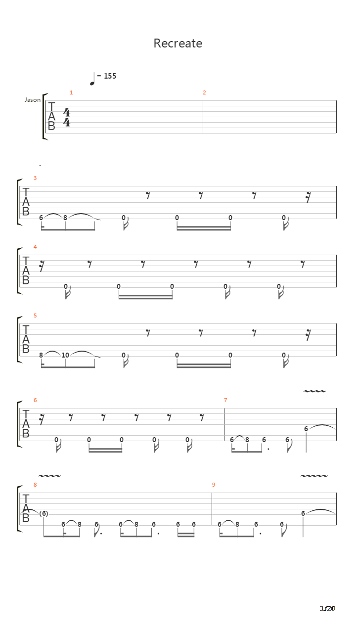 Recreate吉他谱