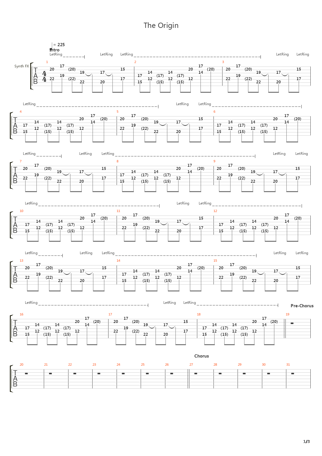 The Origin吉他谱