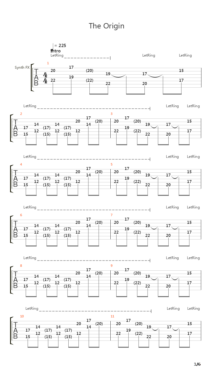 The Origin吉他谱