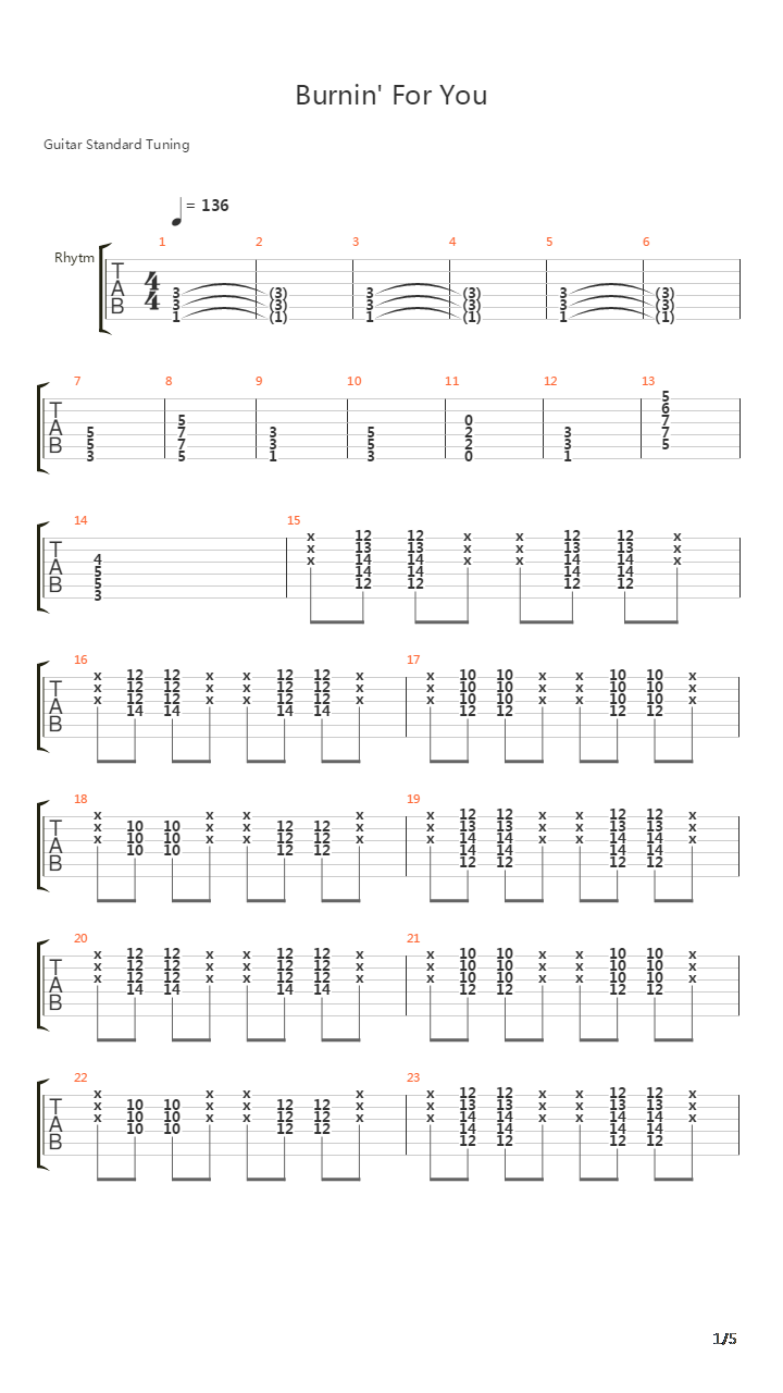 Burnin For You吉他谱