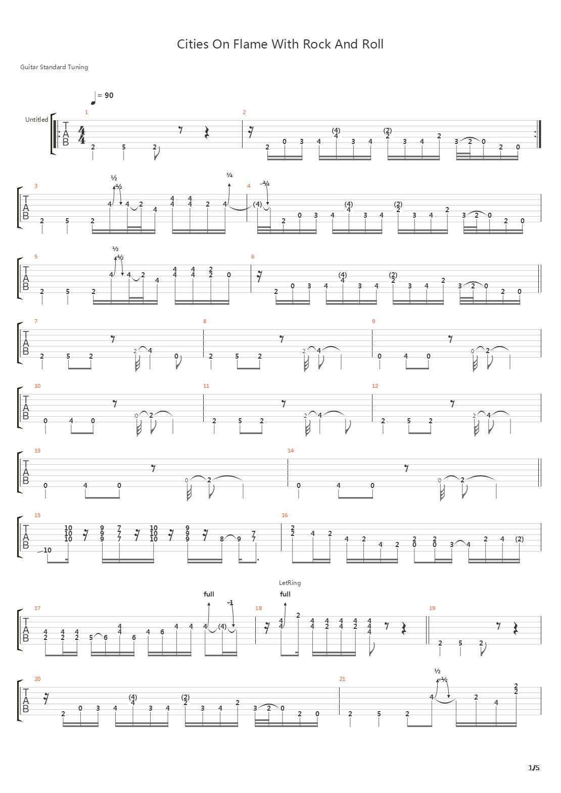 Cities On Flame吉他谱