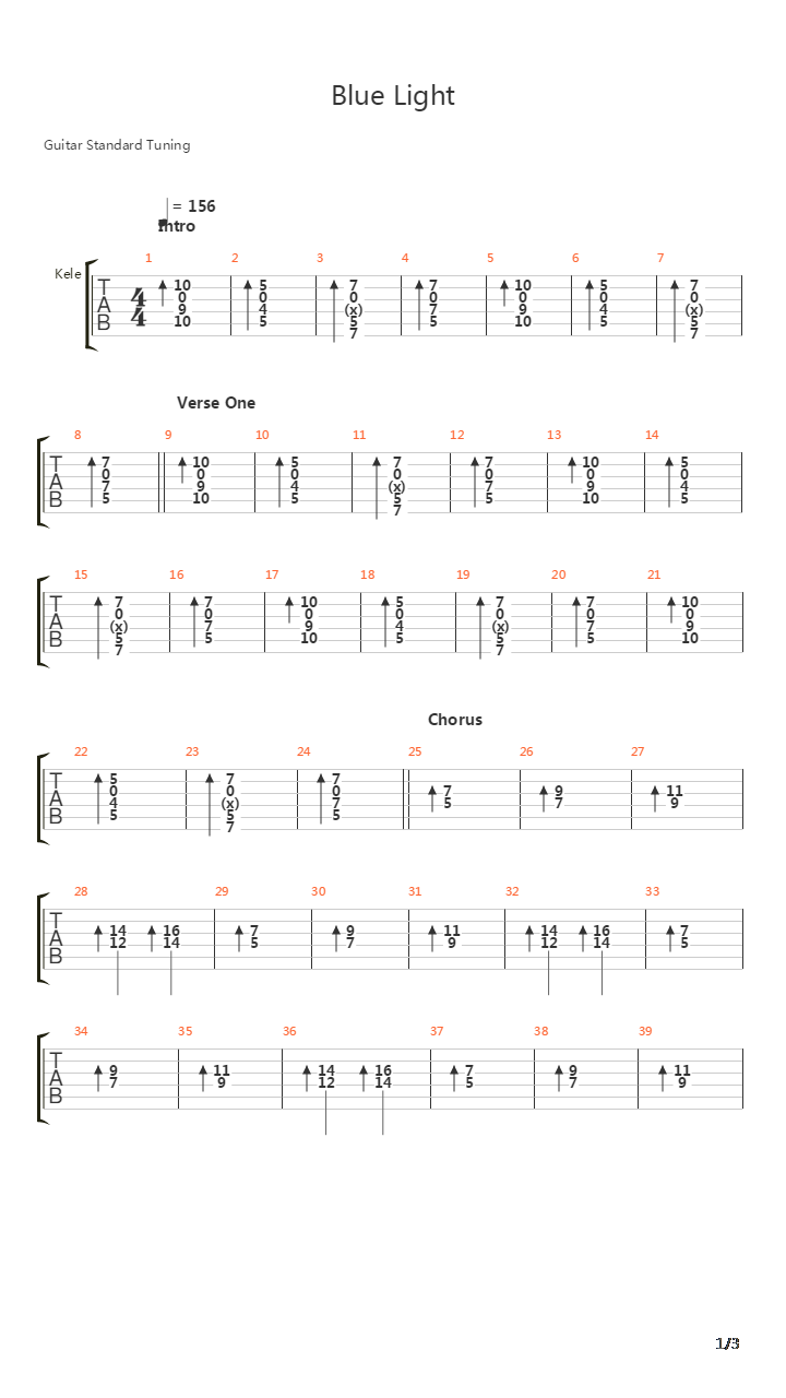 Blue Light吉他谱