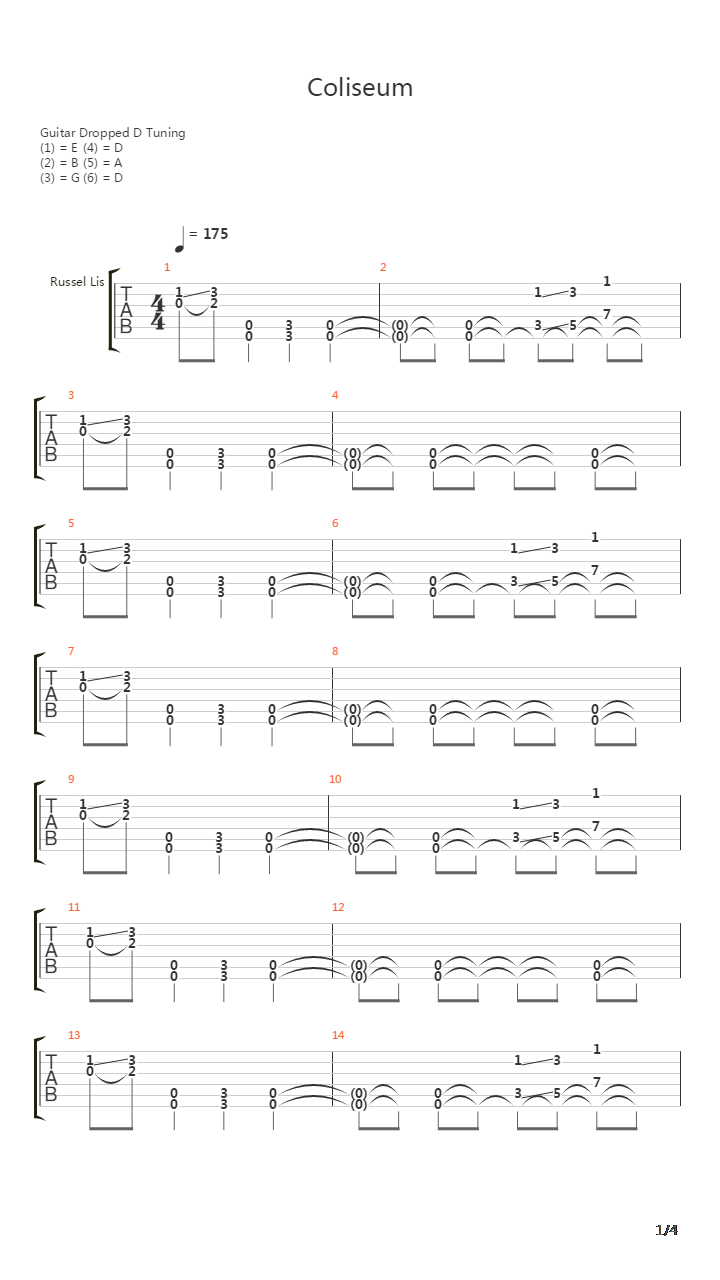 Coliseum吉他谱