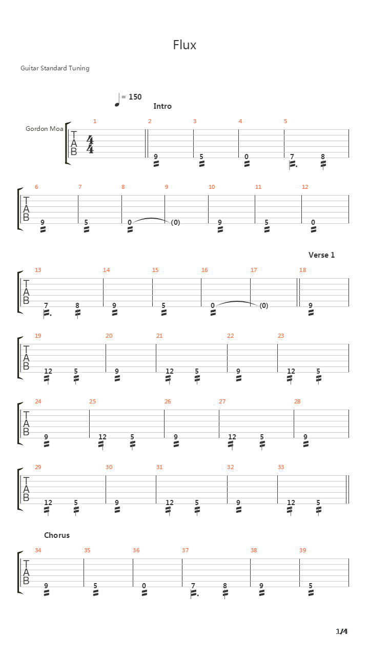Flux吉他谱