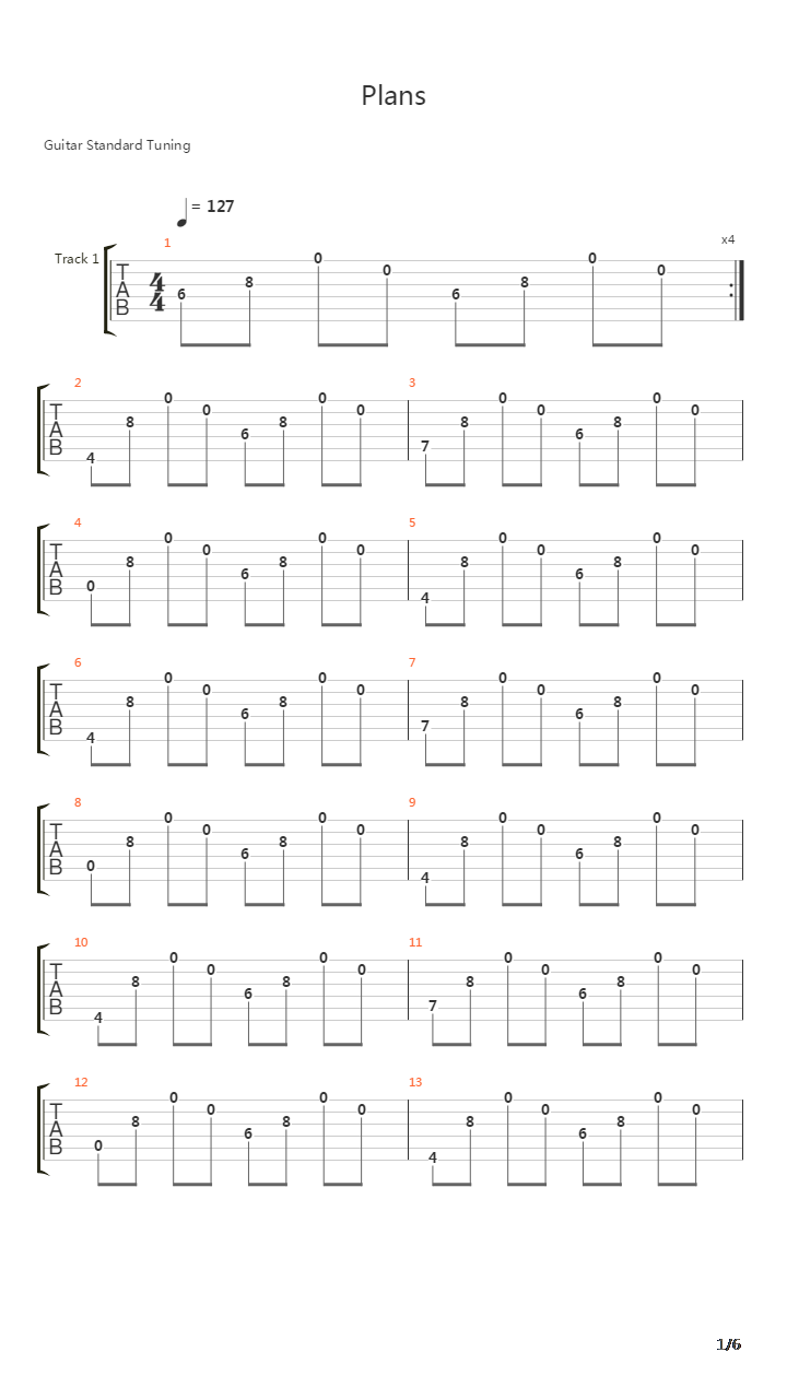 Plans吉他谱