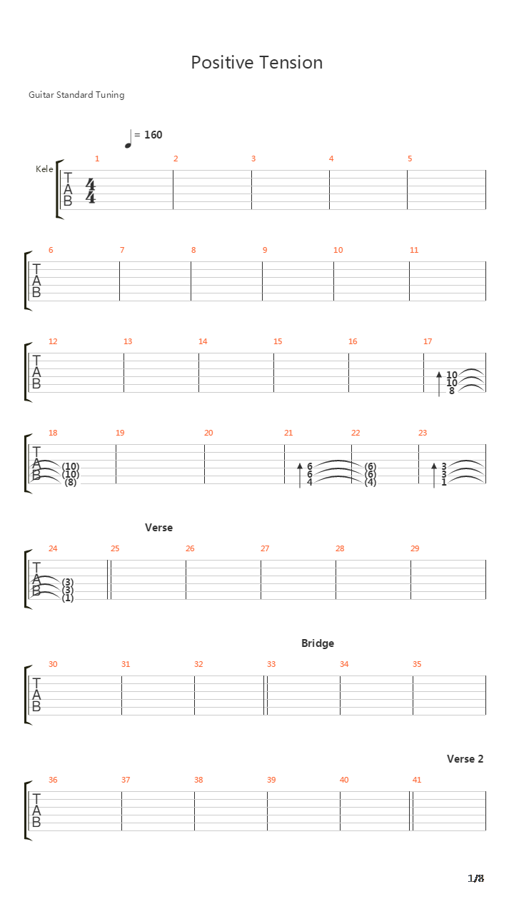 Positive Tension吉他谱